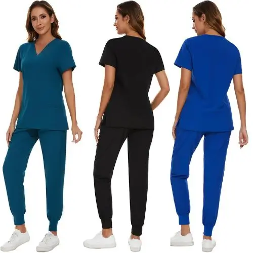 COZYFIT Scrubs for Women Set, Jogger Pant with 8 Pockets