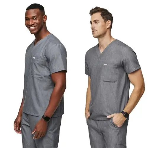 FIGS Leon Scrub Top for Men – 3 Pockets, Tailored Fit, Modern V-Neck, 4-Way Stretch, Moisture-Wicking