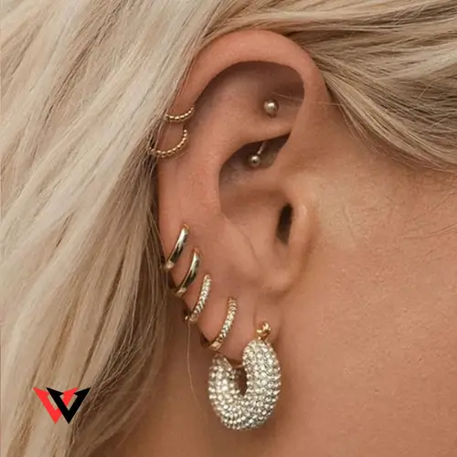 3 Pairs Small Huggie Hoop Earrings Set 14K Gold Hypoallergenic Lightweight 