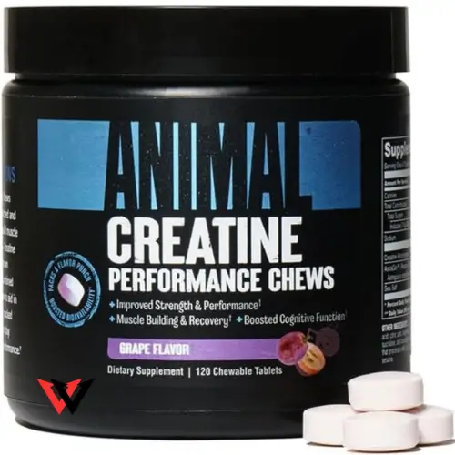 A close-up image of Animal Creatine Chews, the perfect creatine gummies for those who love sweet and tart flavors.