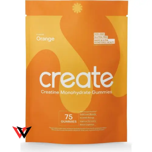 A person holding a bottle of Create Wellness Creatine Monohydrate Gummies